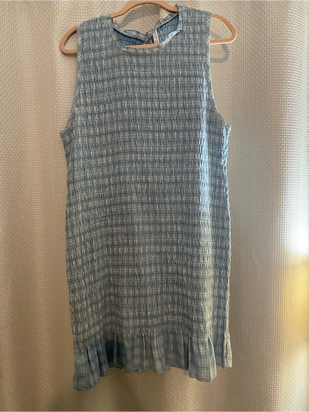 American Eagle Outfitters Light Blue Sleeveless Smocked Shift Dress